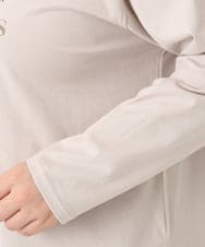 OLKLA23059 eur3(エウルキューブ) 【大きいサイズ】ロゴプリント長袖Tシャツ グレージュ(89)