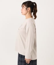 OLKLA23059 eur3(エウルキューブ) 【大きいサイズ】ロゴプリント長袖Tシャツ グレージュ(89)