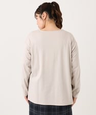 OLKLA23059 eur3(エウルキューブ) 【大きいサイズ】ロゴプリント長袖Tシャツ グレージュ(89)