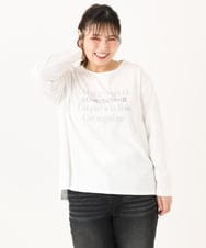 OLKLA23059 eur3(エウルキューブ) 【大きいサイズ】ロゴプリント長袖Tシャツ ホワイト(90)