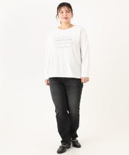 OLKLA23059 eur3(エウルキューブ) 【大きいサイズ】ロゴプリント長袖Tシャツ ホワイト(90)