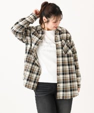 OLKLA23059 eur3(エウルキューブ) 【大きいサイズ】ロゴプリント長袖Tシャツ ホワイト(90)
