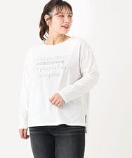OLKLA23059 eur3(エウルキューブ) 【大きいサイズ】ロゴプリント長袖Tシャツ ホワイト(90)
