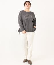OLKLA23059 eur3(エウルキューブ) 【大きいサイズ】ロゴプリント長袖Tシャツ ダークグレー(93)