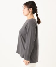 OLKLA23059 eur3(エウルキューブ) 【大きいサイズ】ロゴプリント長袖Tシャツ ダークグレー(93)
