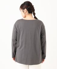 OLKLA23059 eur3(エウルキューブ) 【大きいサイズ】ロゴプリント長袖Tシャツ ダークグレー(93)