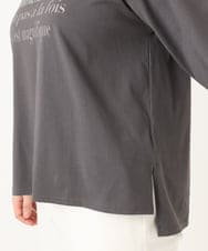 OLKLA23059 eur3(エウルキューブ) 【大きいサイズ】ロゴプリント長袖Tシャツ ダークグレー(93)