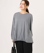 OLKLA26079 eur3(エウルキューブ) 【大きいサイズ】シャンブレーストライプカットソー ネイビー(57)
