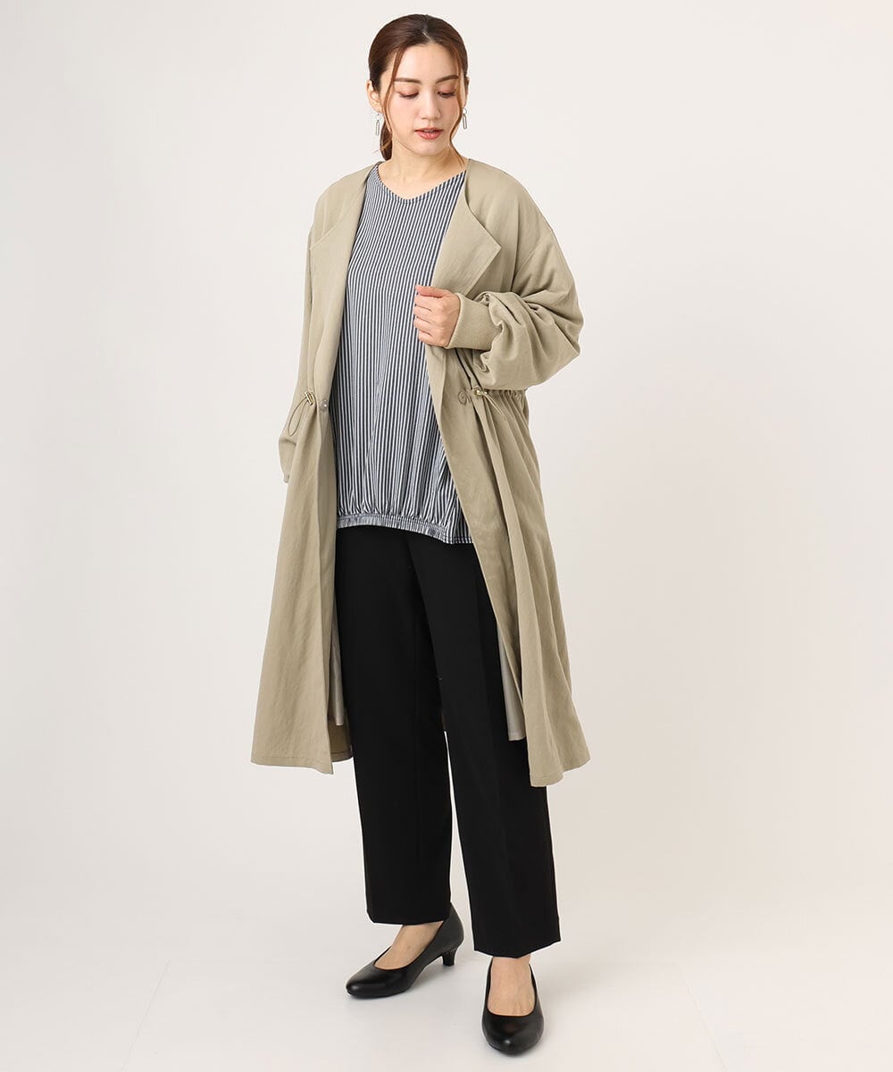 OLKLA26079 eur3(エウルキューブ) 【大きいサイズ】シャンブレーストライプカットソー ネイビー(57)