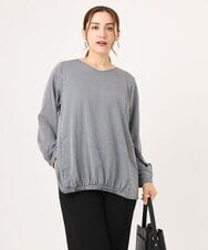 OLKLA26079 eur3(エウルキューブ) 【大きいサイズ】シャンブレーストライプカットソー ネイビー(57)