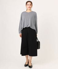 OLKLA26079 eur3(エウルキューブ) 【大きいサイズ】シャンブレーストライプカットソー ネイビー(57)