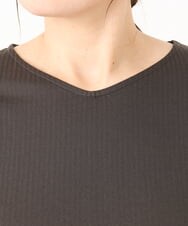 OLKLA26079 eur3(エウルキューブ) 【大きいサイズ】シャンブレーストライプカットソー ダークグレー(93)
