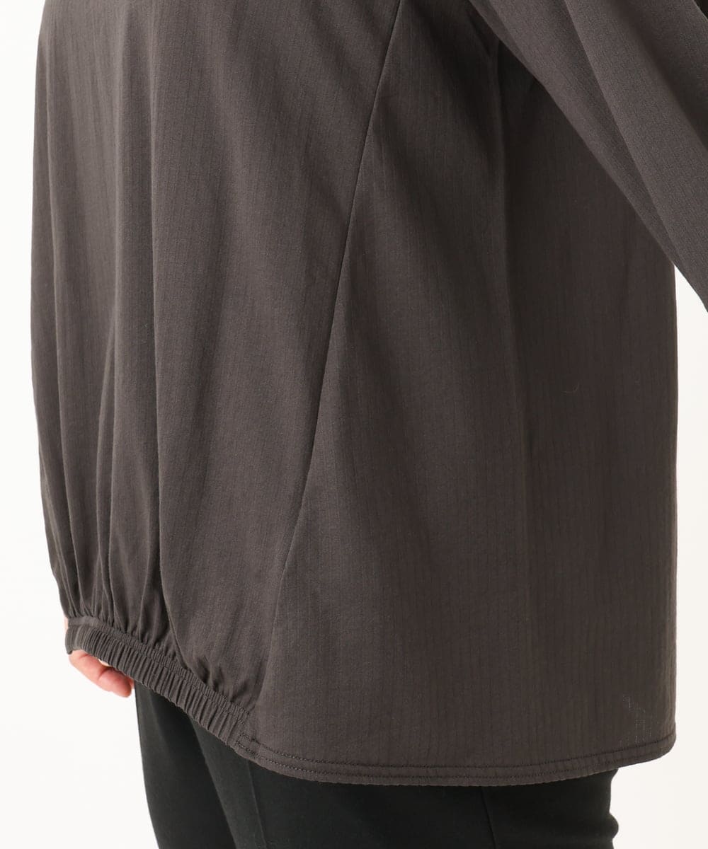 OLKLA26079 eur3(エウルキューブ) 【大きいサイズ】シャンブレーストライプカットソー ダークグレー(93)