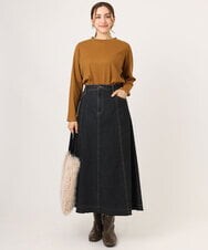 OLKLA28054 eur3(エウルキューブ) 【大きいサイズ】プチハイネックリブカットソー マスタード(26)