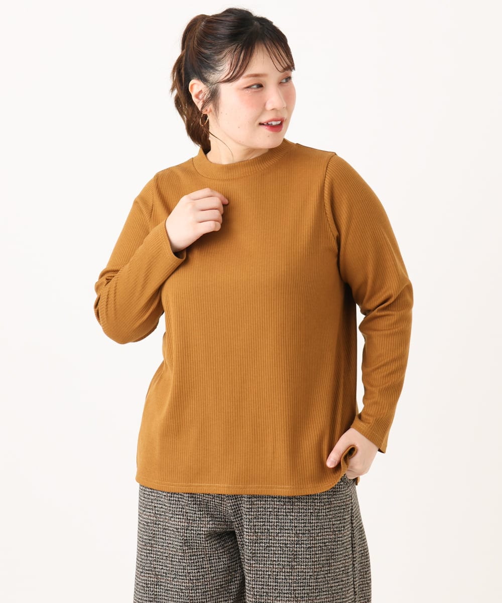 OLKLA28054 eur3(エウルキューブ) 【大きいサイズ】プチハイネックリブカットソー マスタード(26)