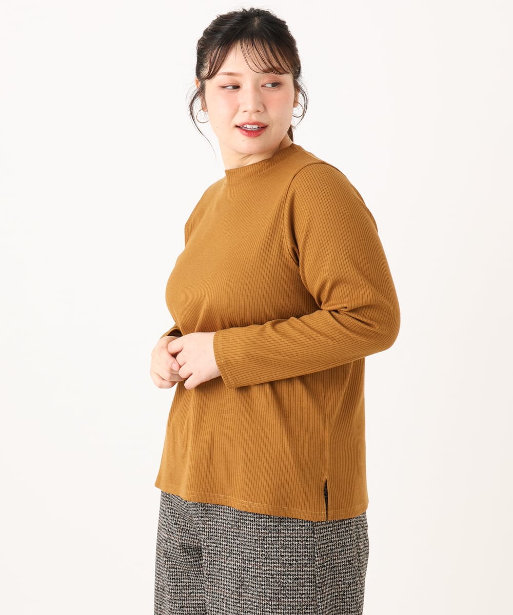 OLKLA28054 eur3(エウルキューブ) 【大きいサイズ】プチハイネックリブカットソー マスタード(26)