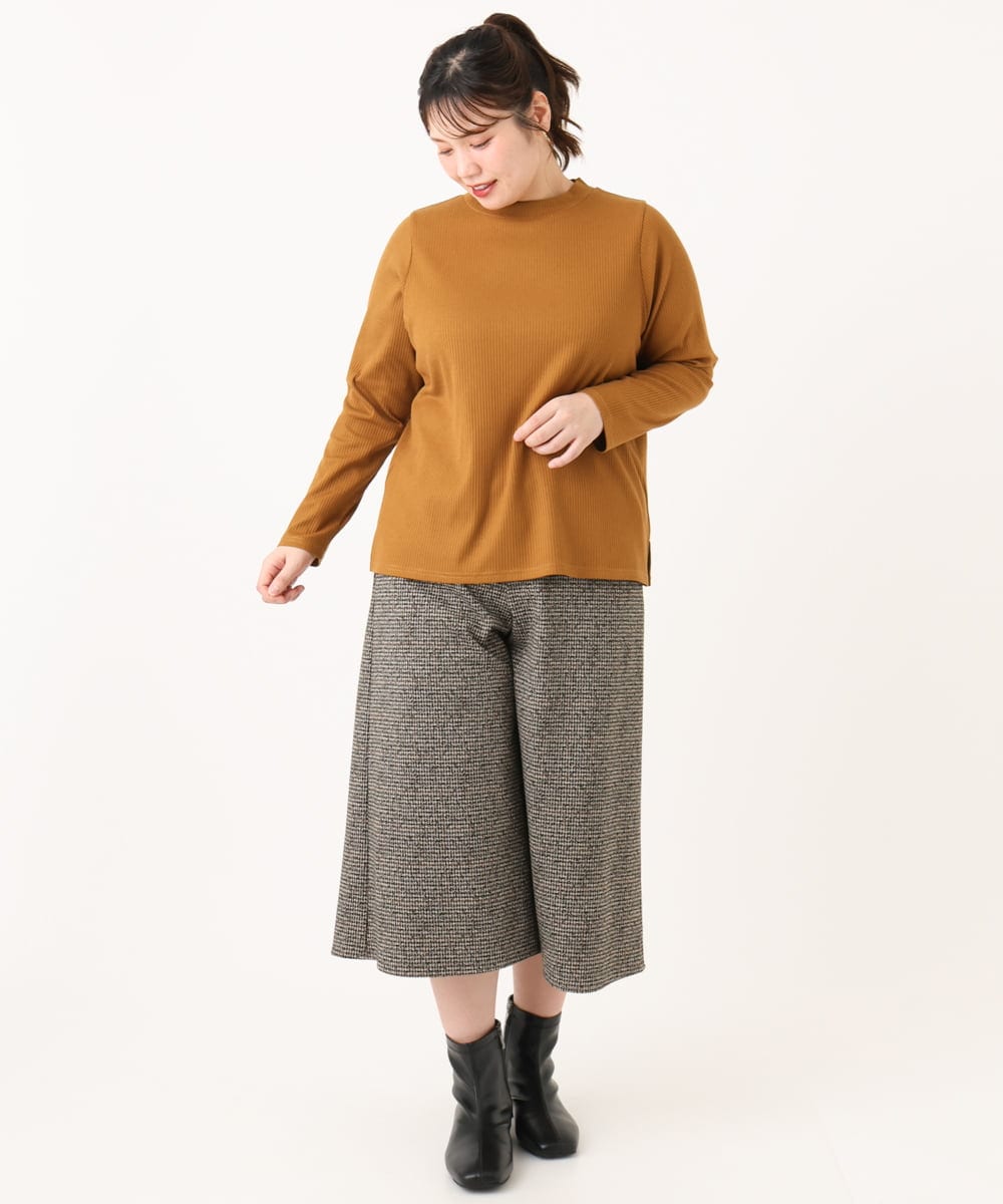 OLKLA28054 eur3(エウルキューブ) 【大きいサイズ】プチハイネックリブカットソー マスタード(26)