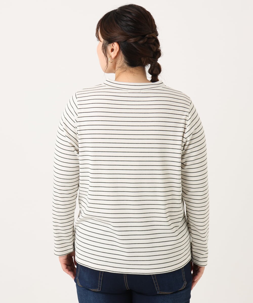 OLKLA28054 eur3(エウルキューブ) 【大きいサイズ】プチハイネックリブカットソー アイボリー(80)