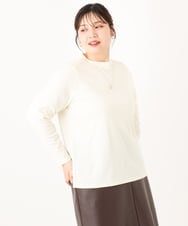 OLKLA28054 eur3(エウルキューブ) 【大きいサイズ】プチハイネックリブカットソー ホワイト(90)