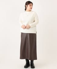 OLKLA28054 eur3(エウルキューブ) 【大きいサイズ】プチハイネックリブカットソー ホワイト(90)