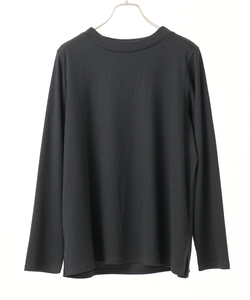 OLKLA28054 eur3(エウルキューブ) 【大きいサイズ】プチハイネックリブカットソー ブラック(94)