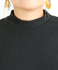 OLKLP07080 eur3(エウルキューブ) 【雑誌掲載】【大きいサイズ/11号サイズあり】リブハイネックチュニック ブラック(94)