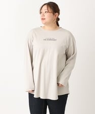 OLKLS13069 eur3(エウルキューブ) 【大きいサイズ/11号サイズあり】ドロップショルダーロゴTシャツ ライトグレー(91)