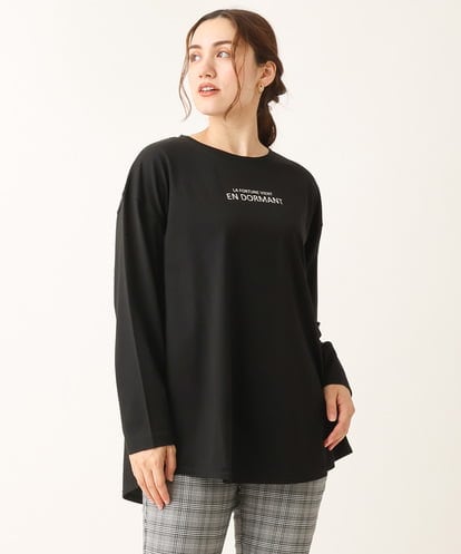 OLKLS13069  【大きいサイズ/11号サイズあり】ドロップショルダーロゴTシャツ