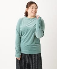 OLKLS15069 eur3(エウルキューブ) 【大きいサイズ/11号サイズあり】ベロアジャージートップス ライトグリーン(30)
