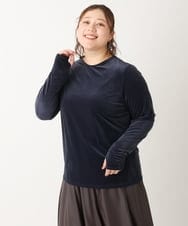 OLKLS15069 eur3(エウルキューブ) 【大きいサイズ/11号サイズあり】ベロアジャージートップス ダークグレー(93)