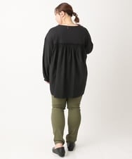 OLKLS22079 eur3(エウルキューブ) 【大きいサイズ】異素材パフスリーブトップス ブラック(94)