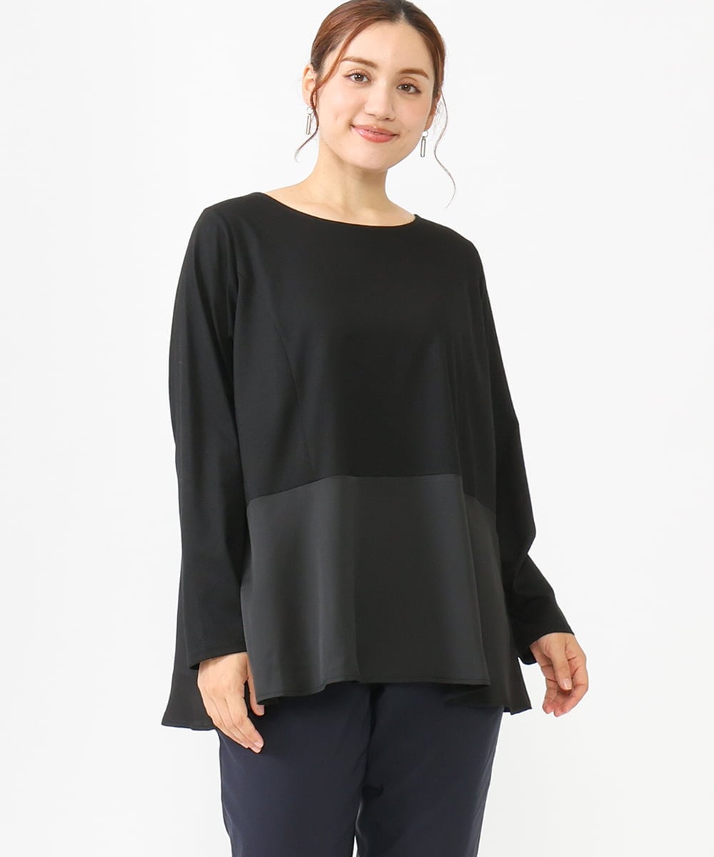 OLKLV11079 eur3(エウルキューブ) 【大きいサイズ】ペプラムトップス ブラック(94)