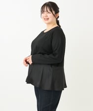 OLKLV11079 eur3(エウルキューブ) 【大きいサイズ】ペプラムトップス ブラック(94)