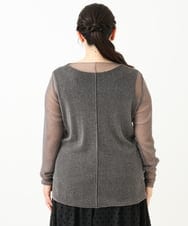 OLKLV19044 eur3(エウルキューブ) 【大きいサイズ】シアーラメカットソー ダークグレー(93)