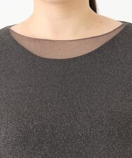 OLKLV19044 eur3(エウルキューブ) 【大きいサイズ】シアーラメカットソー ダークグレー(93)