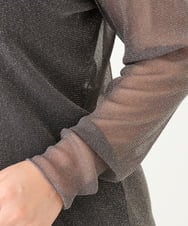 OLKLV19044 eur3(エウルキューブ) 【大きいサイズ】シアーラメカットソー ダークグレー(93)