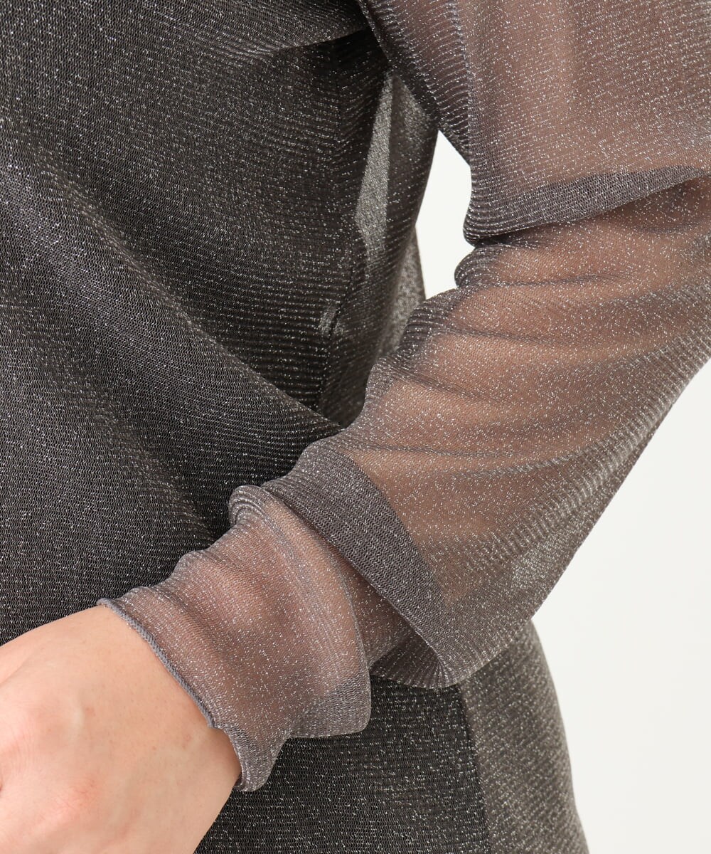OLKLV19044 eur3(エウルキューブ) 【大きいサイズ】シアーラメカットソー ダークグレー(93)