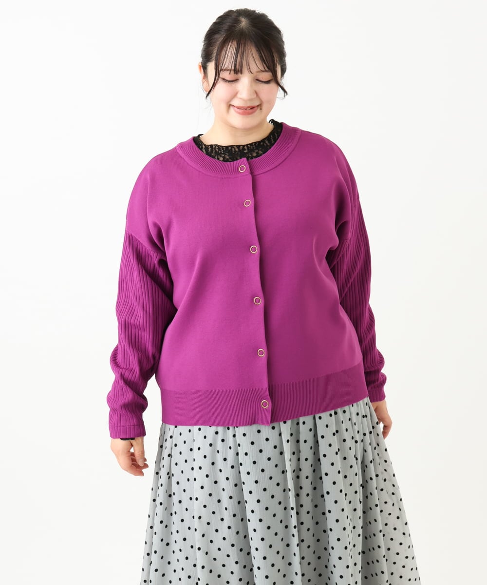 OLKLV21049 eur3(エウルキューブ) 【大きいサイズ】ストレッチレーストップス ブラック(94)