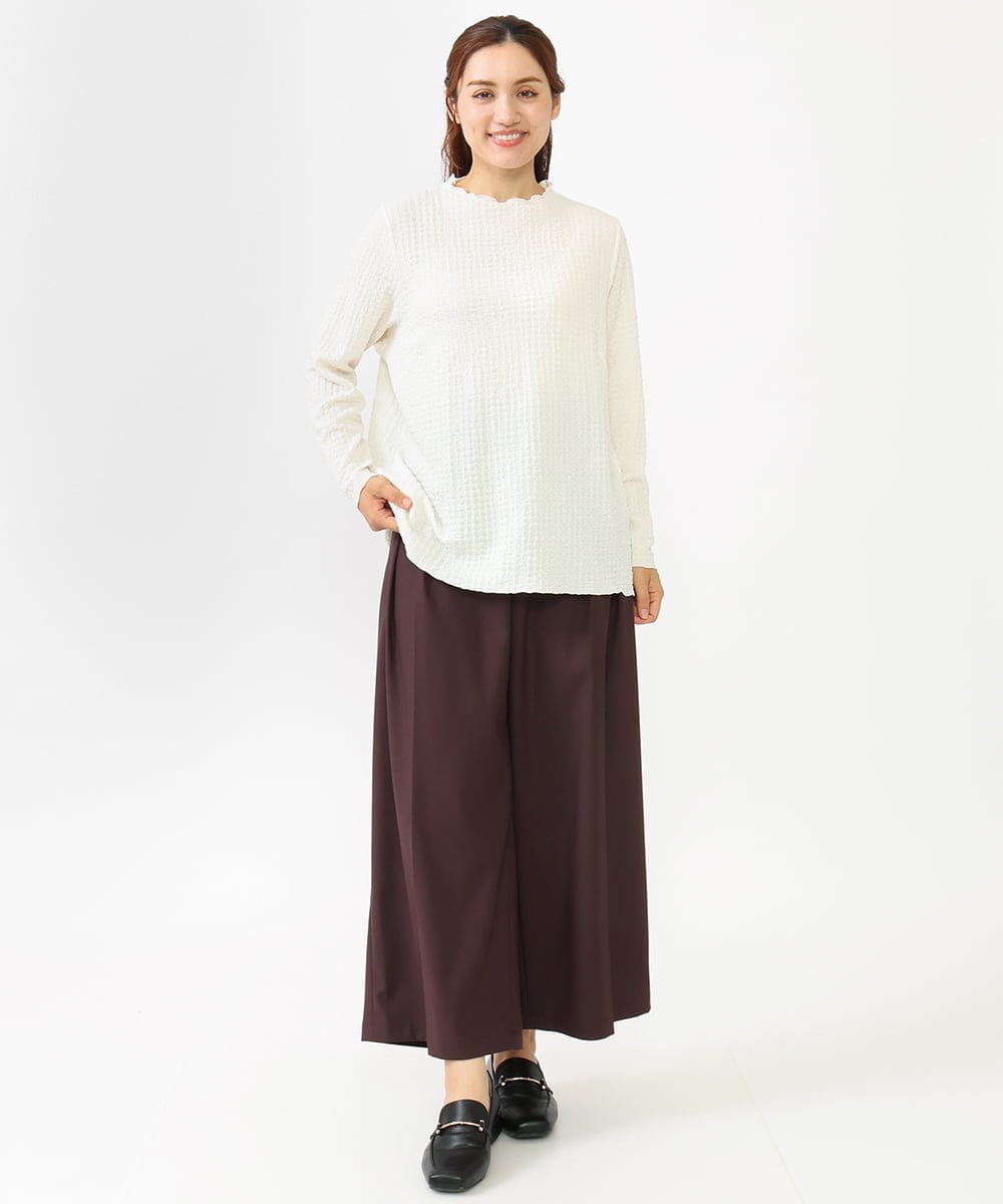 OLKLV24059 eur3(エウルキューブ) 【大きいサイズ】ぽこぽこカットソー アイボリー(80)