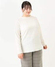 OLKLV24059 eur3(エウルキューブ) 【大きいサイズ】ぽこぽこカットソー アイボリー(80)