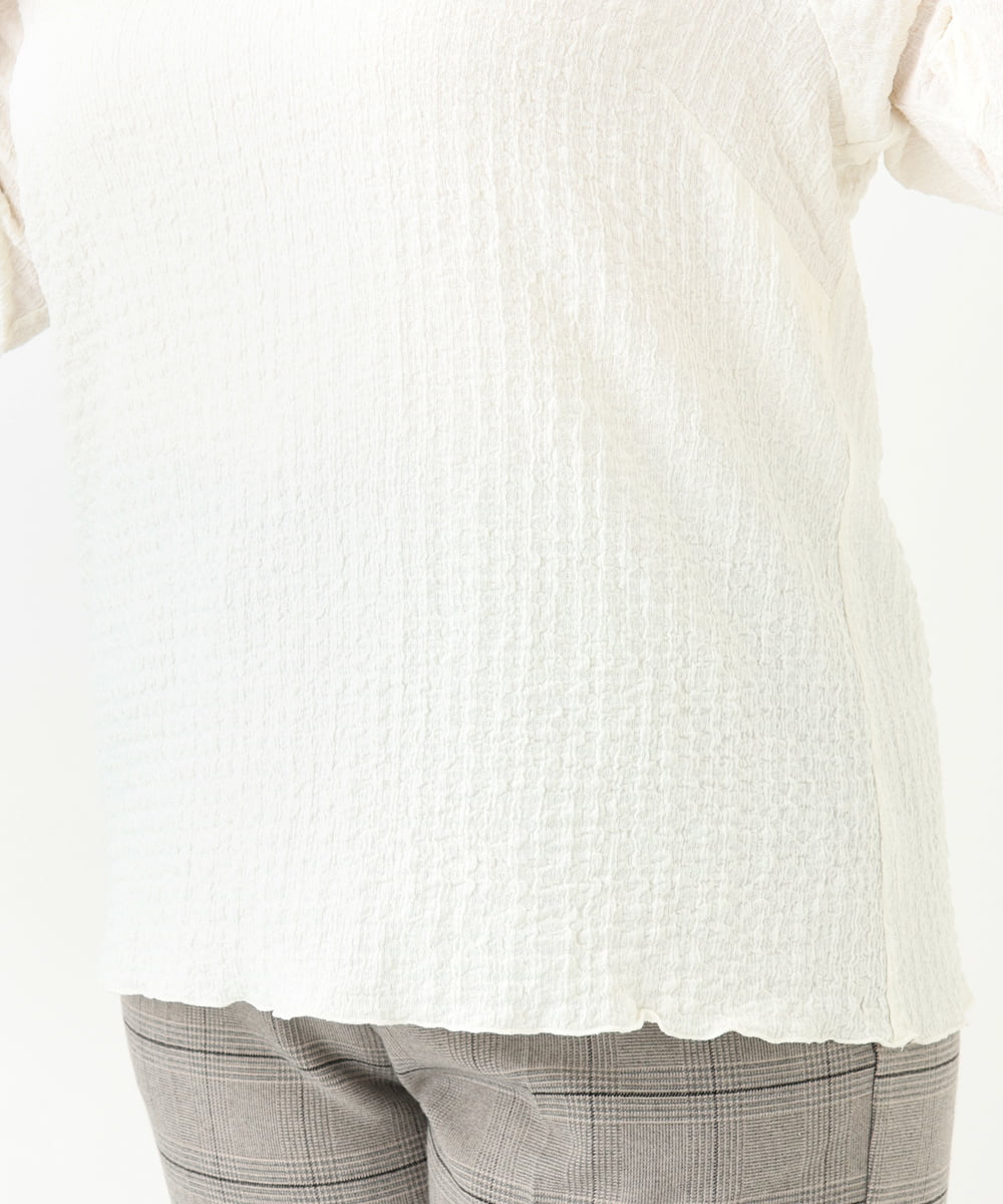 OLKLV24059 eur3(エウルキューブ) 【大きいサイズ】ぽこぽこカットソー アイボリー(80)
