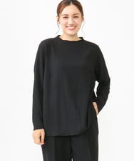 OLKLV24059 eur3(エウルキューブ) 【大きいサイズ】ぽこぽこカットソー ブラック(94)