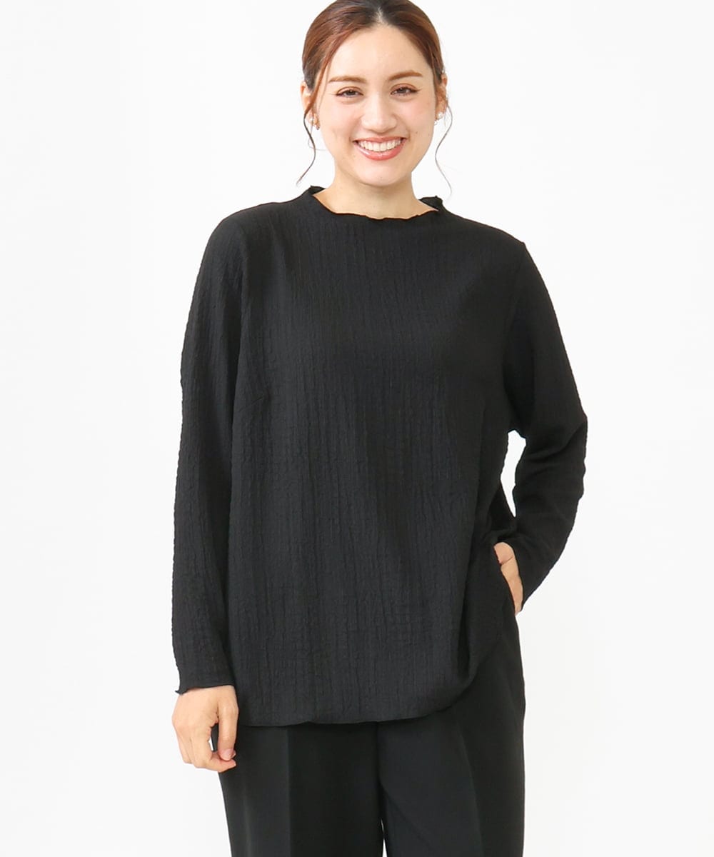OLKLV24059 eur3(エウルキューブ) 【大きいサイズ】ぽこぽこカットソー ブラック(94)
