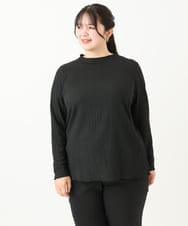 OLKLV24059 eur3(エウルキューブ) 【大きいサイズ】ぽこぽこカットソー ブラック(94)