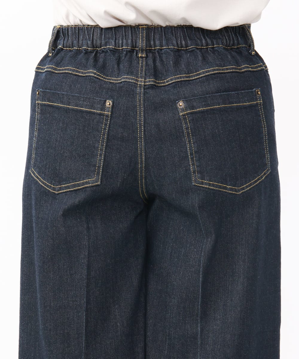 OLLAA08099 eur3(エウルキューブ) 【大きいサイズ】ワイドデニムパンツ ネイビー(57)