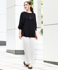 OLLAA15099 eur3(エウルキューブ) 【大きいサイズ】ロイヤルヒートワイドストレートパンツ ホワイト(90)