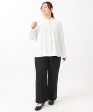 OLLAA15099 eur3(エウルキューブ) 【大きいサイズ】ロイヤルヒートワイドストレートパンツ ブラック(94)