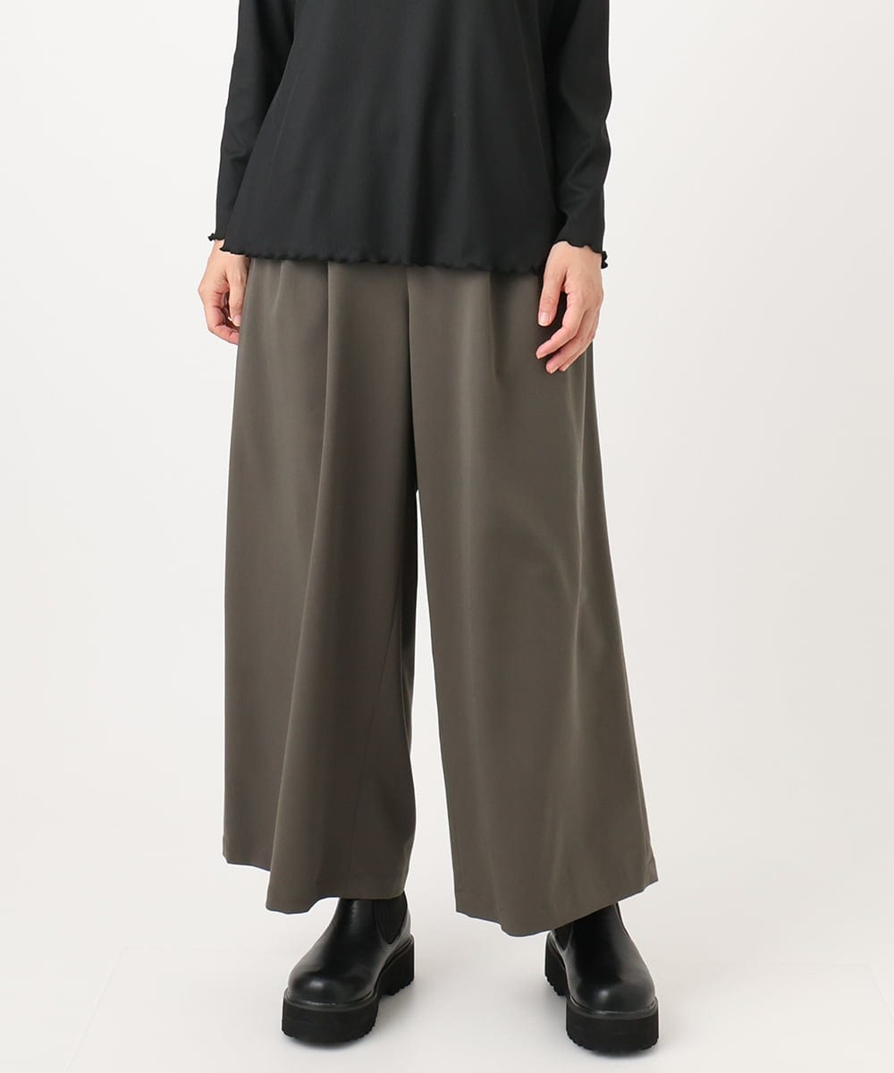 OLLAA26129 eur3(エウルキューブ) 【大きいサイズ】タックワイドパンツ カーキ(36)