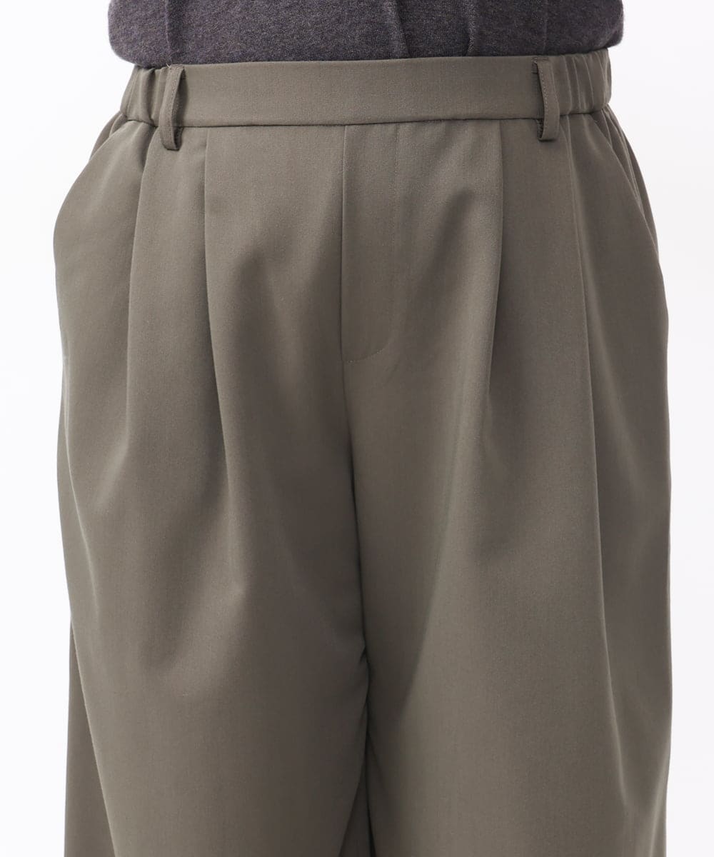 OLLAA26129 eur3(エウルキューブ) 【大きいサイズ】タックワイドパンツ カーキ(36)
