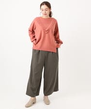 OLLAA26129 eur3(エウルキューブ) 【大きいサイズ】タックワイドパンツ カーキ(36)